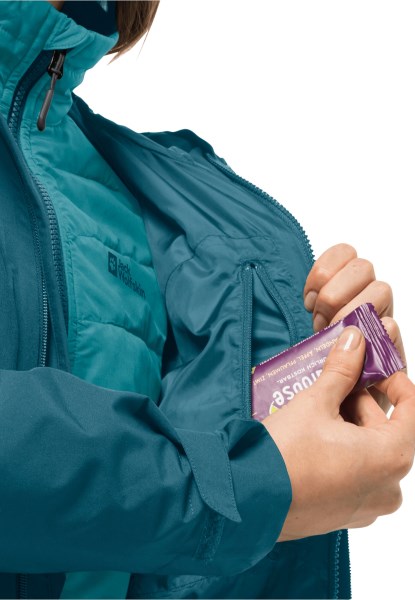 Originele Jack Wolfskin Glaabach 3in1 Jas Met Blauw Koraal