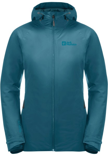 Originele Jack Wolfskin Glaabach 3in1 Jas Met Blauw Koraal