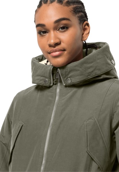 Jack Wolfskin Stoffige Olijf Originele Rocky Point Parka