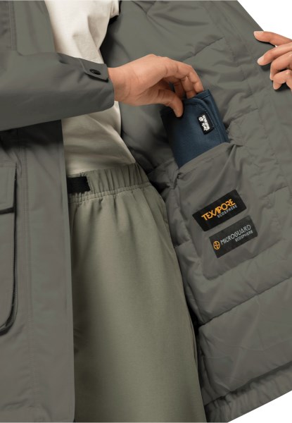 Hete Wintervorst In Parka W Jack Wolfskin Stoffige Olijf