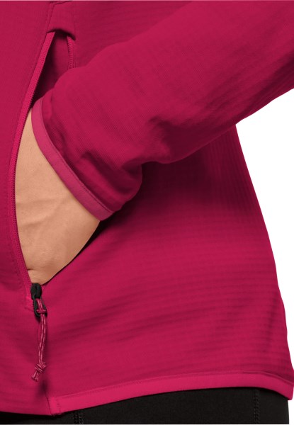 Jack Wolfskin Peak Grid Fleece Met Nieuwe Cranberry