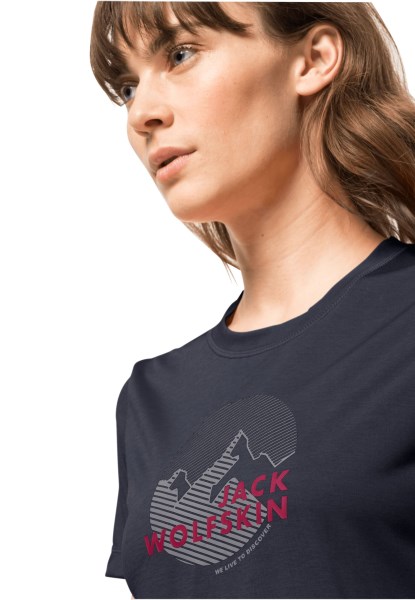 Hiking S/s Graphic T W Hot Graphite Jack Wolfskin