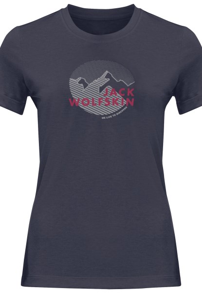 Hiking S/s Graphic T W Hot Graphite Jack Wolfskin