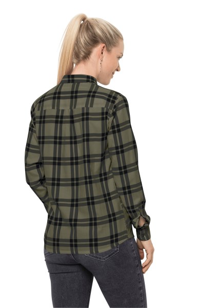 Dusty Olive Geruit Jack Wolfskin Passagiershemd W Best