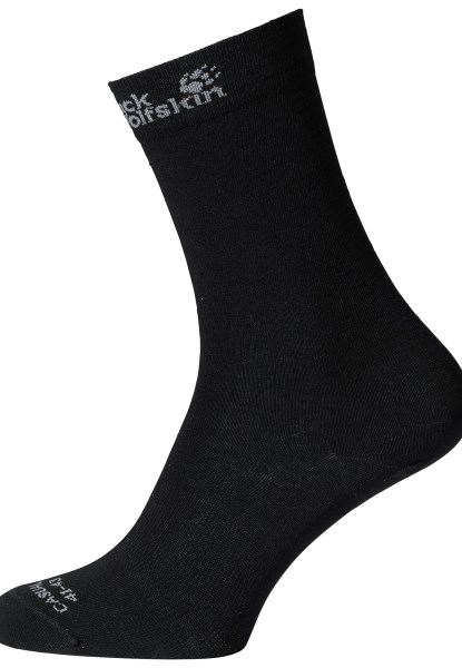 Jack Wolfskin Hete Zwarte Merino Klassiek Gesneden Sokken