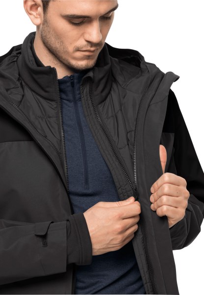 Glaabach 3in1 Jas M Jack Wolfskin Zwart Hot