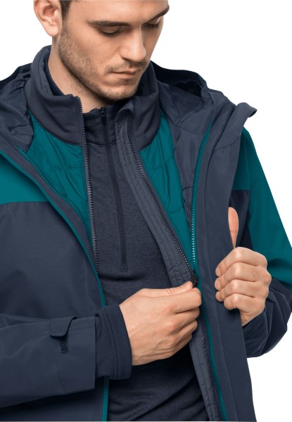 Jack Wolfskin Merk Glaabach 3in1 Jack M Bay Blauw