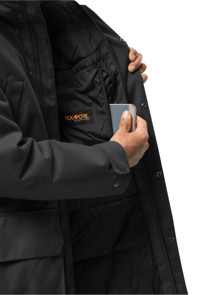 Jack Wolfskin Nieuwe Zwarte Felle Wind Parka M
