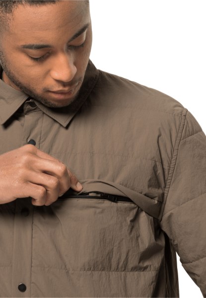 Pergamon Gewatteerd Overhemd M Jack Wolfskin Origin Kastanje