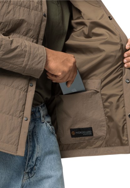 Pergamon Gewatteerd Overhemd M Jack Wolfskin Origin Kastanje