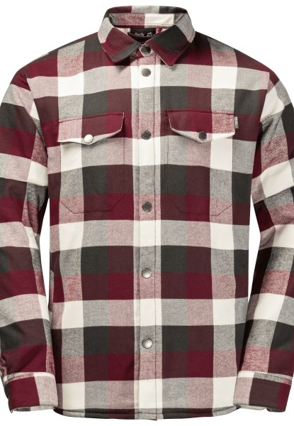 Cordovan Rood Geruit Jack Wolfskin Felsenweg Ins Shirt M Origineel