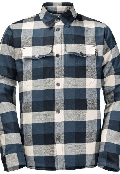 Donderblauw Geruit Hot Jack Wolfskin Felsenweg Ins Shirt M