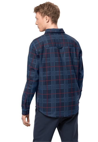 Nachtblauw Geruit Origin Jack Wolfskin Cabin View Overhemd M