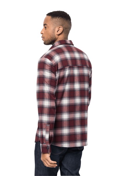 Cordovan Rood Geruit Trailshirt M Merken Jack Wolfskin