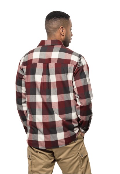 Hot Felsenweg Overhemd M Cordovan Rood Geruit Jack Wolfskin