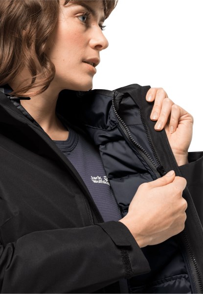 Jack Wolfskin Tundra Donsjack W Fashion Zwart