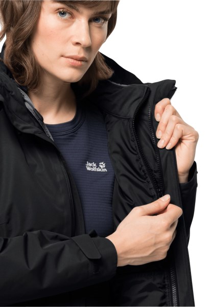 Zwarte Origins Bergland 3in1 Jas Met Jack Wolfskin