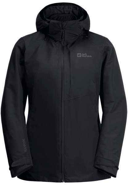 Zwarte Origins Bergland 3in1 Jas Met Jack Wolfskin