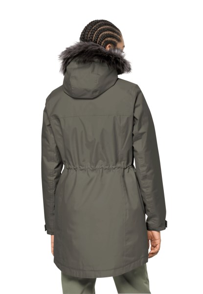Stoffige Olijf Jack Wolfskin Merk Winterfrost In Parka W