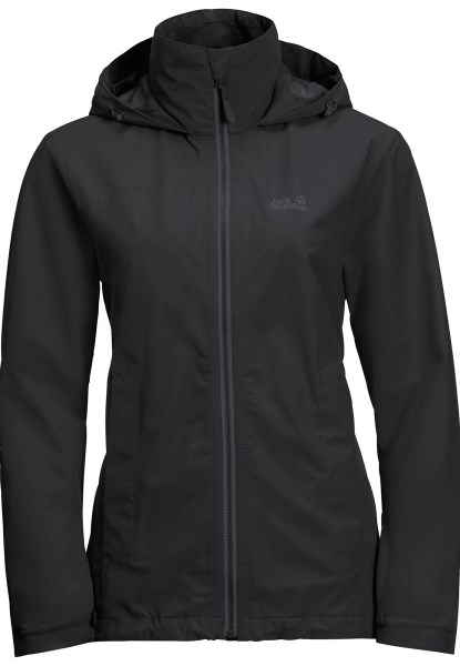 Jack Wolfskin Zwarte Evandale Jas W Onthoud