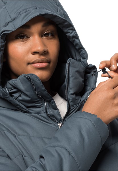 Origins Leisteenblauwe Kyoto Lange Jas Met Jack Wolfskin
