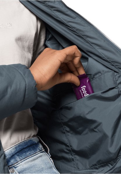 Origins Leisteenblauwe Kyoto Lange Jas Met Jack Wolfskin