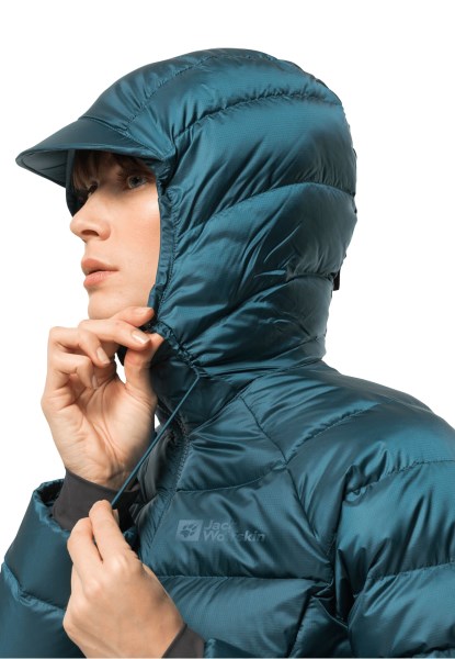 Nebelhorn Donzen Hoody Met Blauwe Koraal Jack Wolfskin-collecties