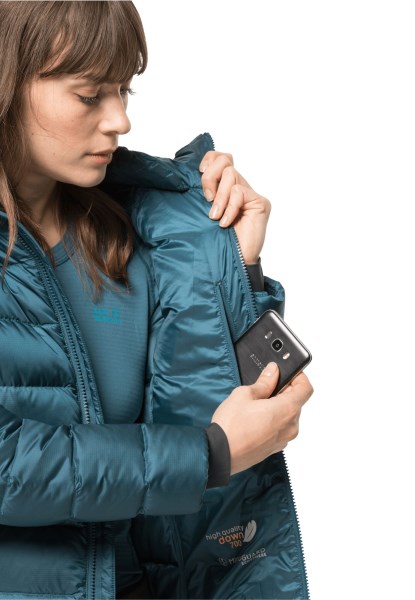 Nebelhorn Donzen Hoody Met Blauwe Koraal Jack Wolfskin-collecties