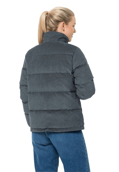 Natuur Corduroy Jas Met Merk Slate Blue Jack Wolfskin
