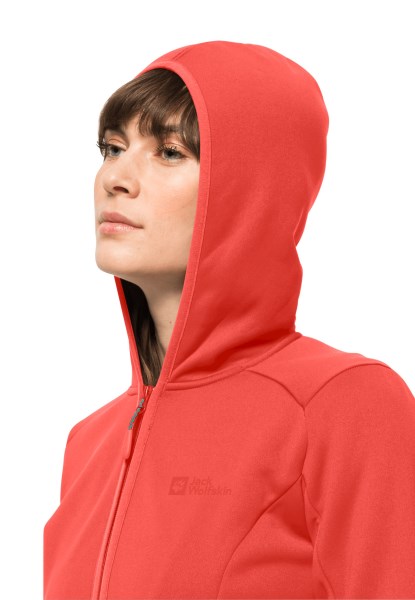 Jack Wolfskin New Hot Coral Baiselberg Hooded Fz W