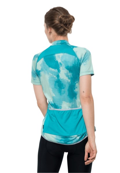 Origin Jack Wolfskin Tourer Halfzip Print T W Dark Aqua Allover