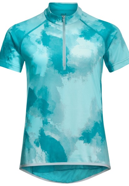 Origin Jack Wolfskin Tourer Halfzip Print T W Dark Aqua Allover