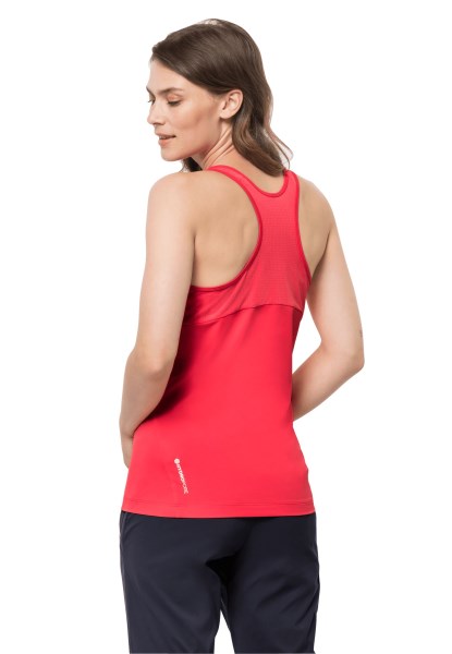Jack Wolfskin New Tulip Rood Vernauwt Tank W