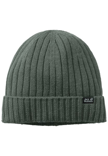 Stormlock Rip Gebreide Muts Jack Wolfskin Collectie Hedge Green