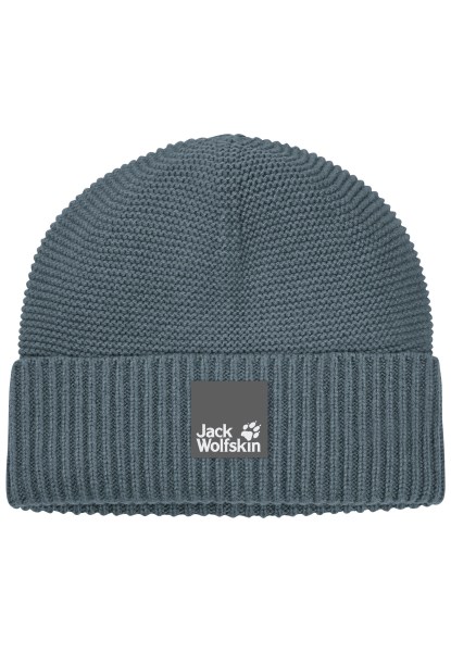 Modieuze Leisteenblauwe Jack Wolfskin Natuurwol Beanie