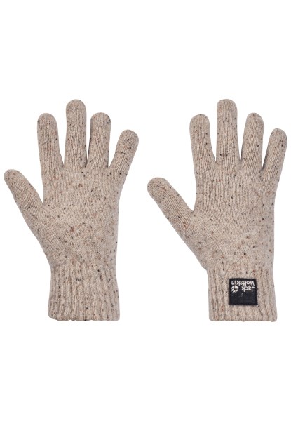 Natuur Gebreide Handschoen Beige Best Jack Wolfskin