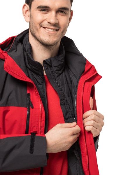 Jasper 3in1 Jack M Origineel Jack Wolfskin Adrenaline Rood