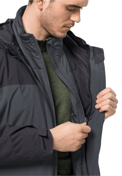 Ebbenhout Jack Wolfskin Feldberg 3in1 Jas M Merk