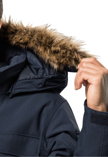 Nachtblauwe Glacier Canyon Parka Jack Wolfskin-collectie