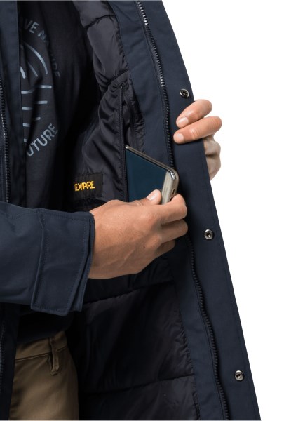 Nachtblauwe Glacier Canyon Parka Jack Wolfskin-collectie