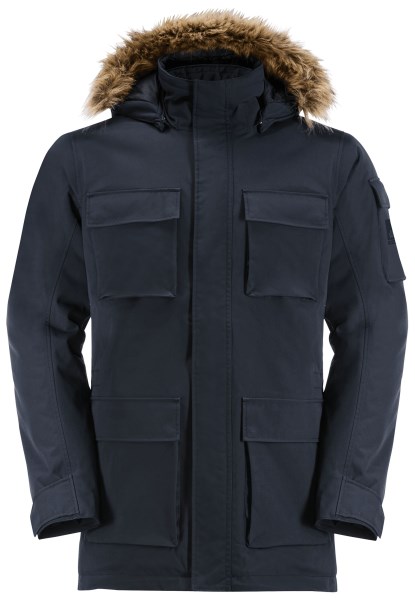 Nachtblauwe Glacier Canyon Parka Jack Wolfskin-collectie