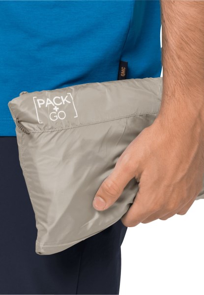 Jack Wolfskin Pack & Go Windshell M Collectie Stoffig Grijs