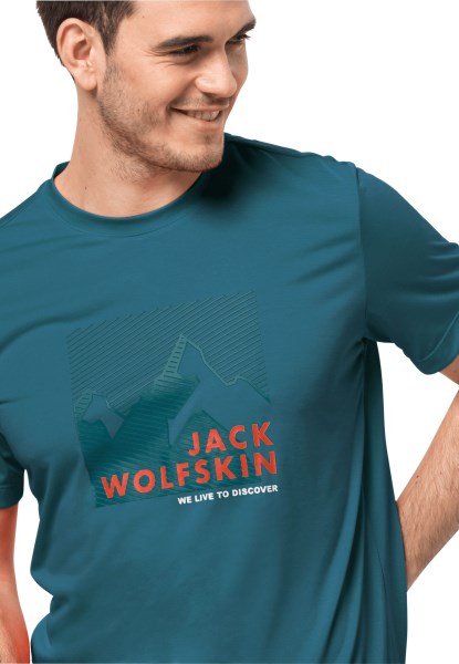 Blue Coral Fashion Hiking S/s Graphic T M Jack Wolfskin