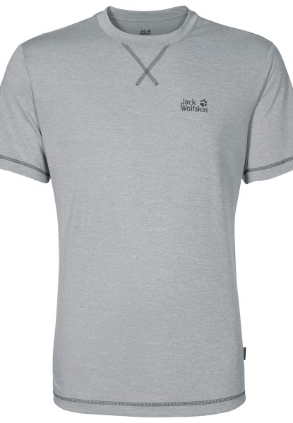 Mode Zilvergrijze Jack Wolfskin Crosstrail T Heren