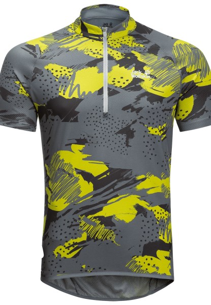 Jack Wolfskin Storm Grey All Over Collectie Tourer Halfzip Print T M