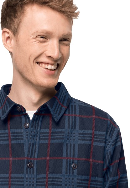 Jack Wolfskin Cabin View Overhemd Met Nachtblauwe Ruiten