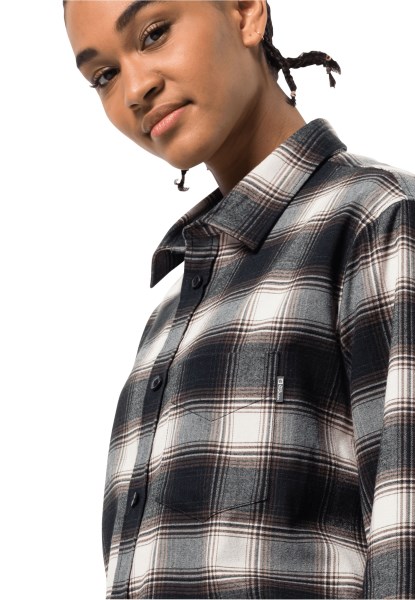 Donker Eiken Geruit Trailshirt M Origin Jack Wolfskin
