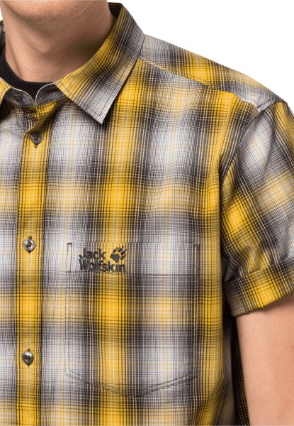 Hot Chili Overhemd M Jack Wolfskin Burly Yellow Xt Checks Nieuw