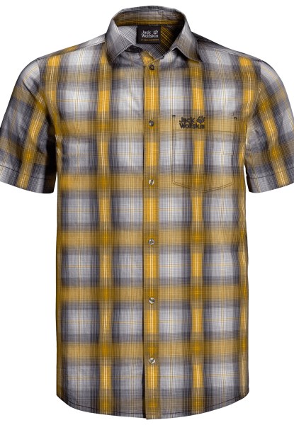 Hot Chili Overhemd M Jack Wolfskin Burly Yellow Xt Checks Nieuw