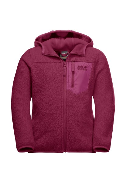 Jack Wolfskin Origin Dark Ruby ​​ice Curl Jack Met Capuchon K